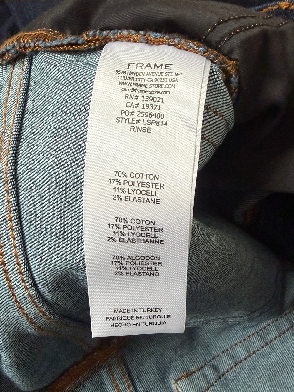 FRAME Le Slim Palazzo Jeans Women’s Sz 29 Dark Wash High Rise Wide Leg NWT *Q3 - Picture 5 of 6
